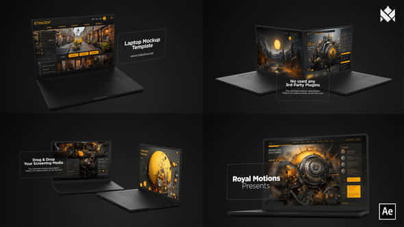 Black Matte Laptop - VideoHive 49337353