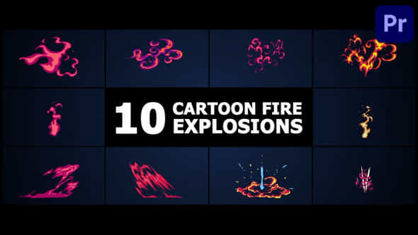 Cartoon Fire Explosions Premiere Pro Mogrt - VideoHive 51267282