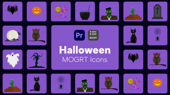 Halloween Icons For - VideoHive 39925489