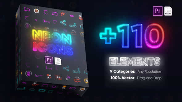 Neon Icons Essential - VideoHive 39136307