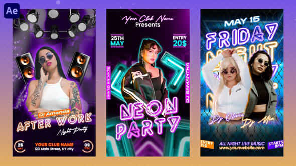 Neon Party Instagram Reels - VideoHive 57788062