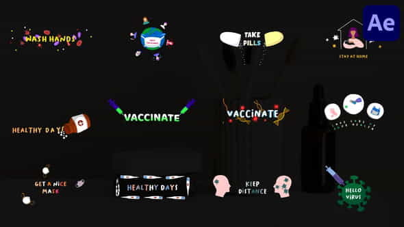 Virus And Vaccine Titles | - VideoHive 34502084