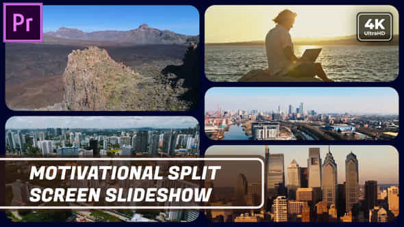 Multiscreen Motivational Slideshow Split Screen Opener Mogrt For Premier Pro - VideoHive 51128644