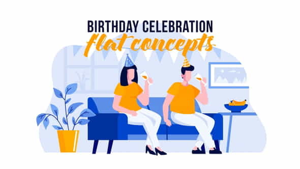 Birthday Celebration - Flat Concept - VideoHive 31777993