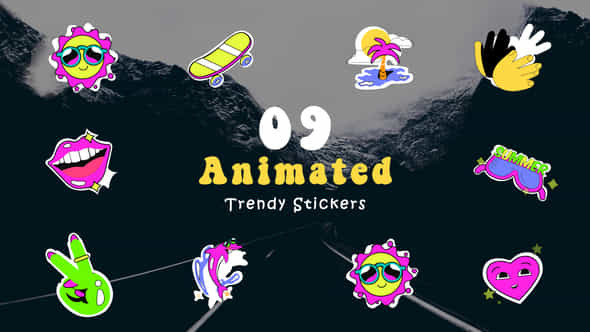 Trendy Stickers Animated - VideoHive 47871692