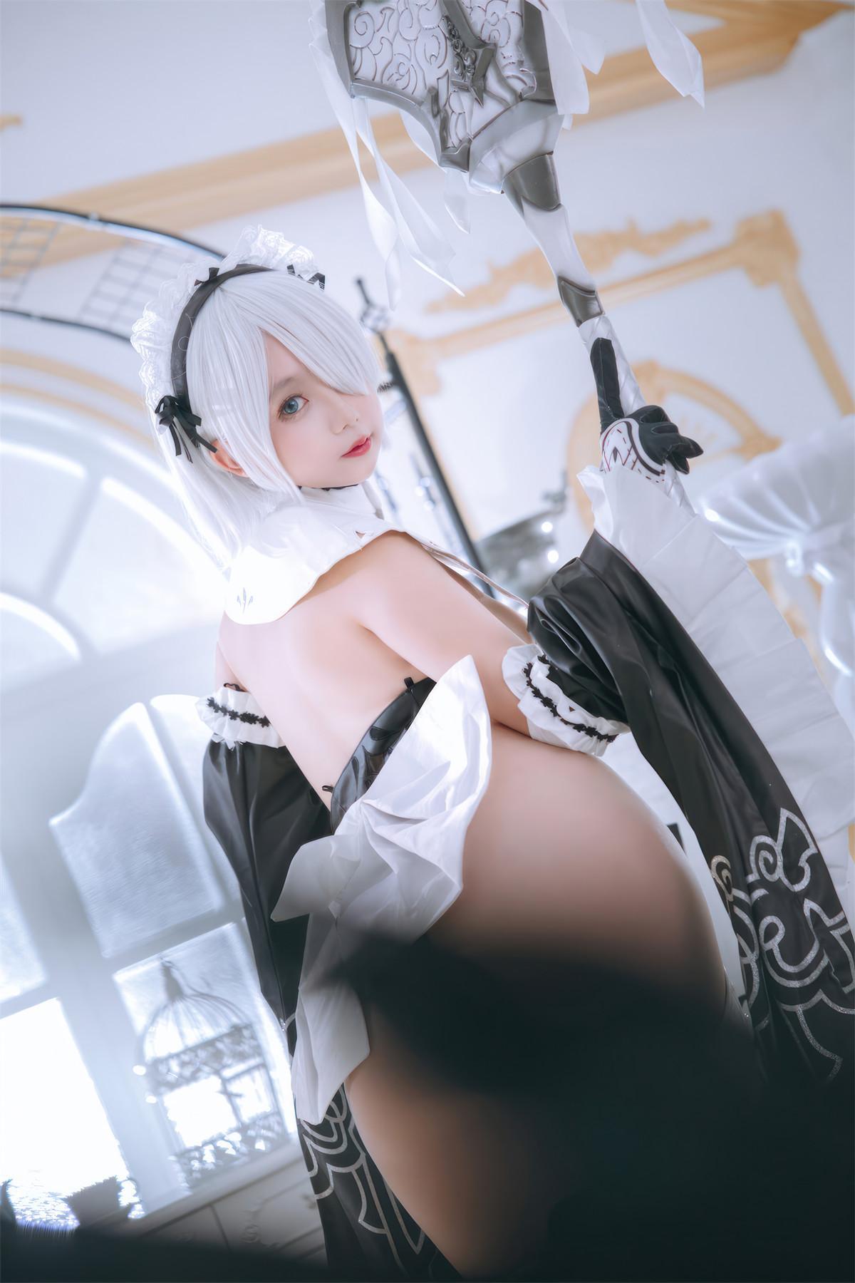 Cosplay Rinaijiao日奈娇 2B奶盖女仆 Set.01(21)