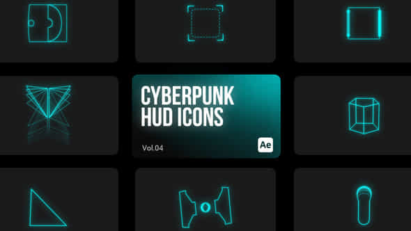 Cyberpunk HUD Icons - VideoHive 44063385