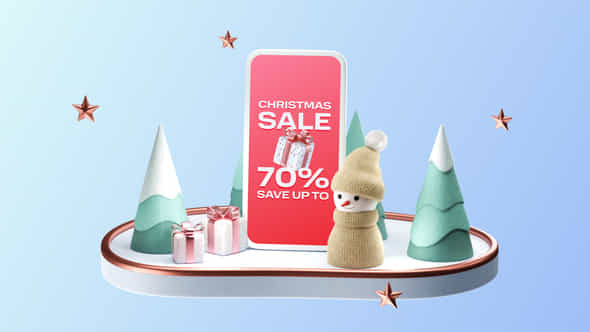 Animation Christmas Card 3D Sale Poster Logo Reveal - VideoHive 41947545