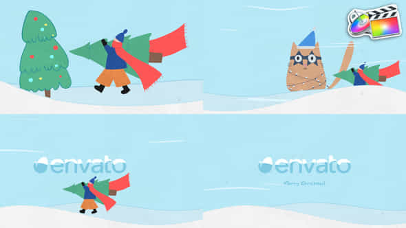 Cartoon Christmas Logo Fcpx - VideoHive 48963024