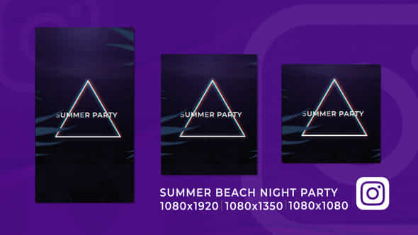 Tropical Summer Beach Night Party Instagram Reel - VideoHive 52003634