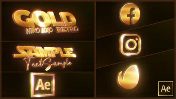 Gold Retro Logo - VideoHive 46704455