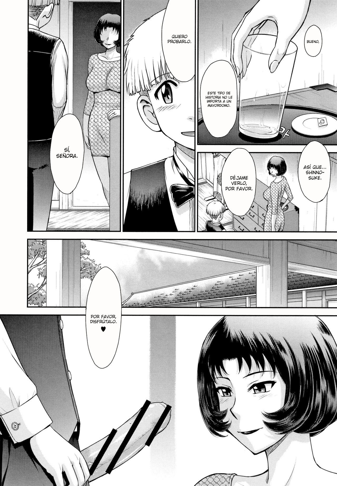 [Tsukino Jyogi] Hitozuma, Mitsu to Niku [Spanish] [Lozlauro]