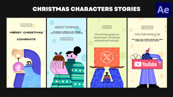 Christmas Characters Stories After Effects - VideoHive 55741617