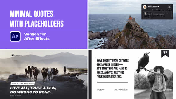 Minimal Quotes With Placeholders - VideoHive 50329965