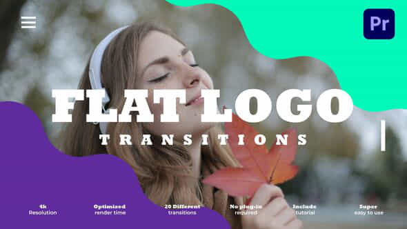Flat Logo Transitions - VideoHive 52072397
