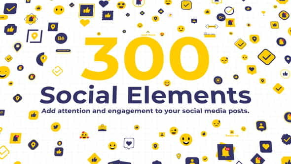 300 Social Elements | After - VideoHive 34131296