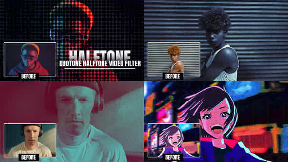 Halftone And Duotone Effects - VideoHive 56882205