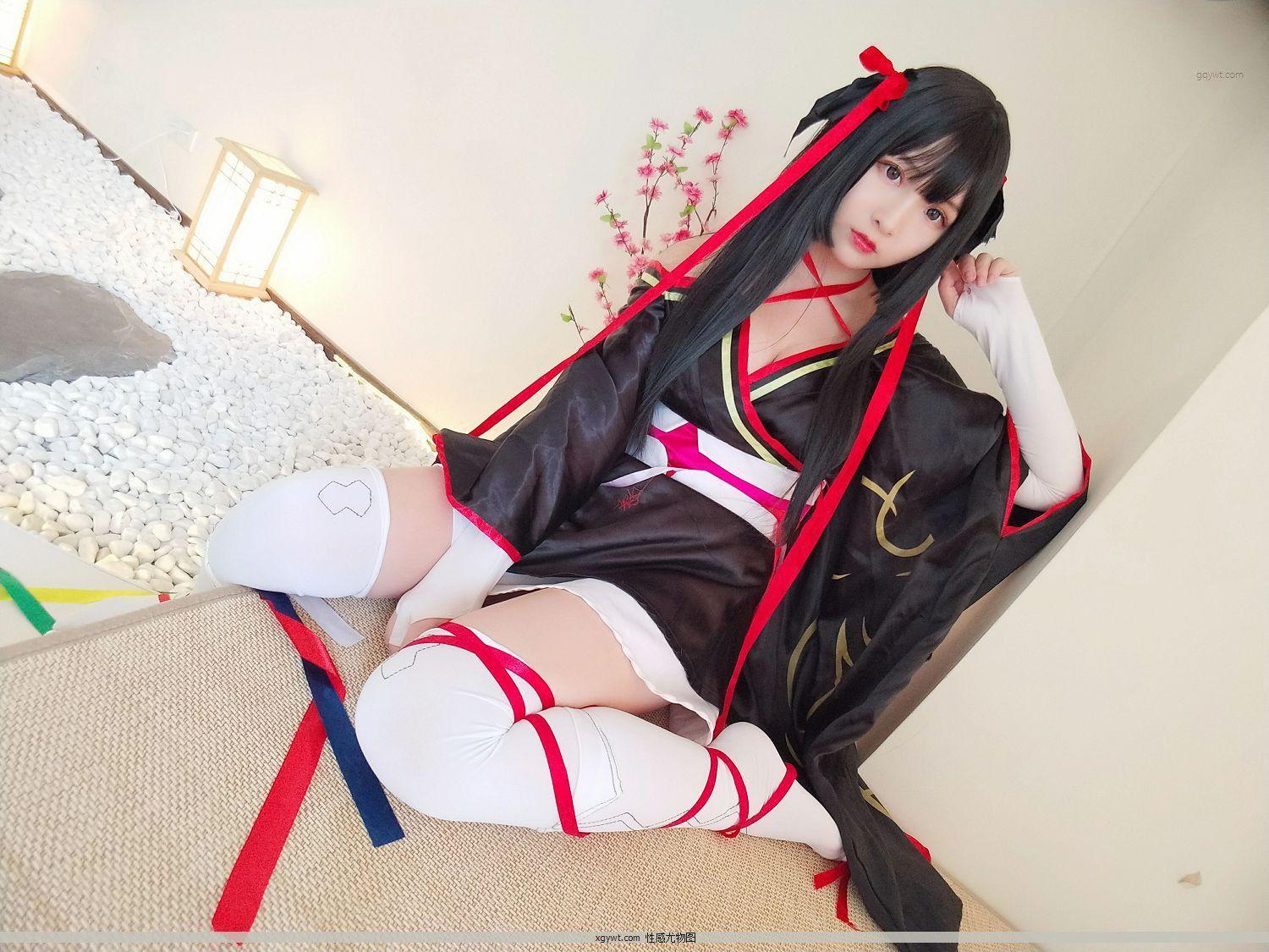 清纯萝莉少女 古川kagura COS夜夜 深色和服加浅色美腿丝袜动人摄影私房(17)