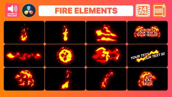Hand Drawn Fire Elements Pack - VideoHive 34000216