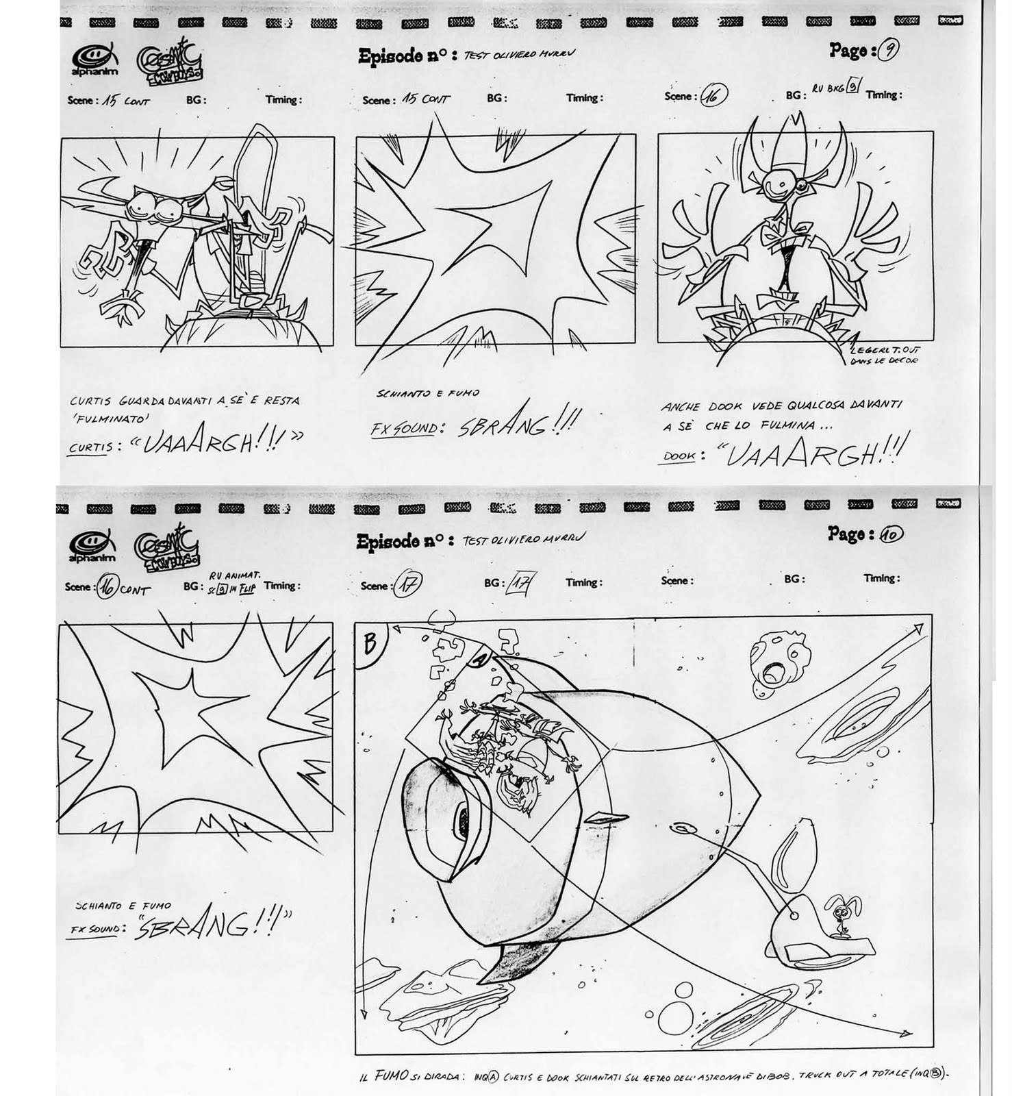 cosmic cowboy storyboard made by oliviero murru