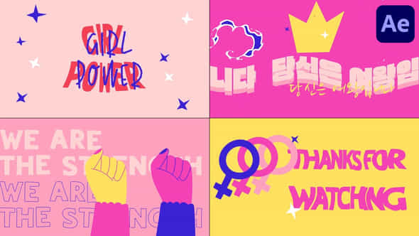 Girl Power Typography Scenes For After Effects - VideoHive 51236598