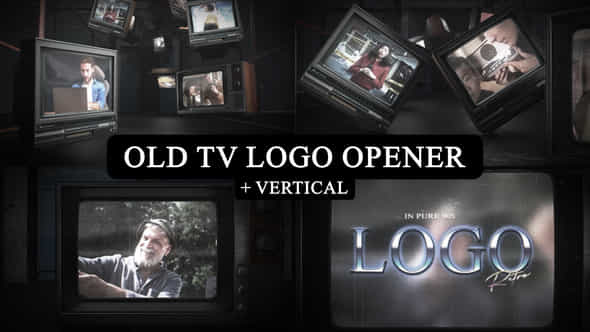 Vintage Crt Screen Logo Openervertical Version Included - VideoHive 58640009