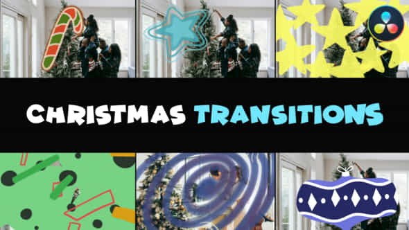 Christmas Cartoon Transitions Davinci Resolve - VideoHive 49437620