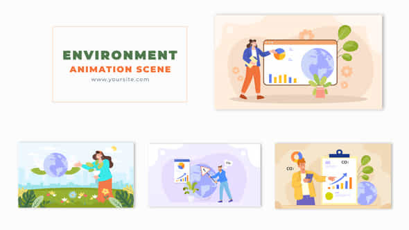 Nature Environment 2D Character Design Animation Scene - VideoHive 49459361