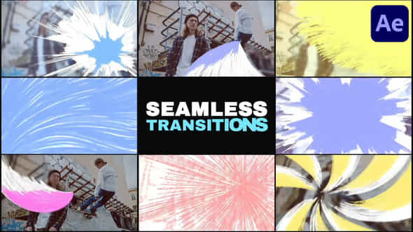 Colorful Dynamic Seamless Transitions After Effects - VideoHive 53202795