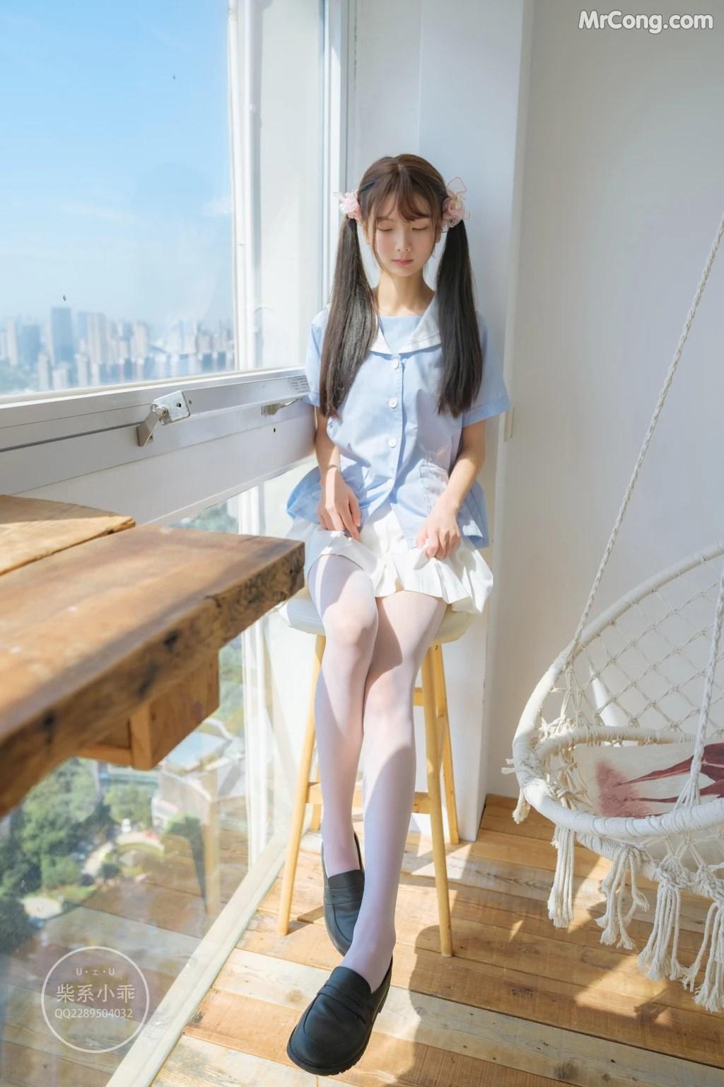 Coser@稚乖画册 Vol.001: 晴空01 白丝双马尾JK (79 photos)(8)