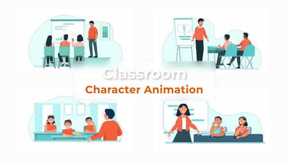 Classroom Character Animation - VideoHive 37148132