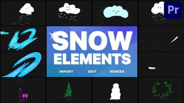 Cartoon Snow Clouds | Premiere - VideoHive 29691795