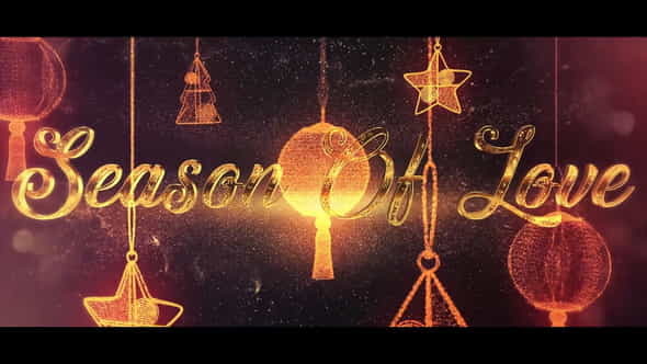 Christmas Intro With Golden Text - VideoHive 25328609