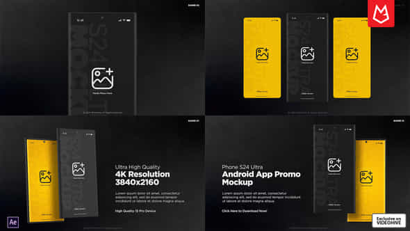 Android App Promo Mockup S24 Ultra Matte Black - VideoHive 50727488