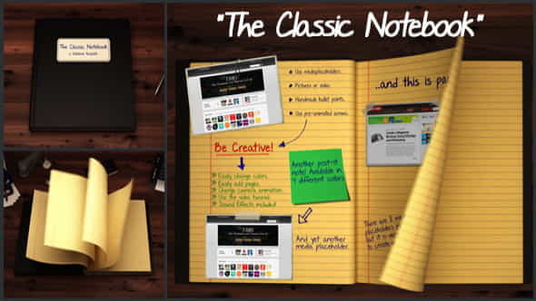 The Classic Notebook | 3D, Object - VideoHive 3537616