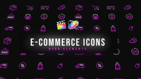 E-Commerce Neon Icons - VideoHive 39207127