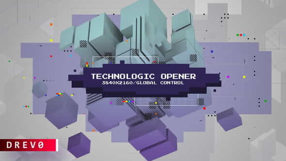 Technologic Opener Blockchain Cubes Bitcoin - VideoHive 37961662