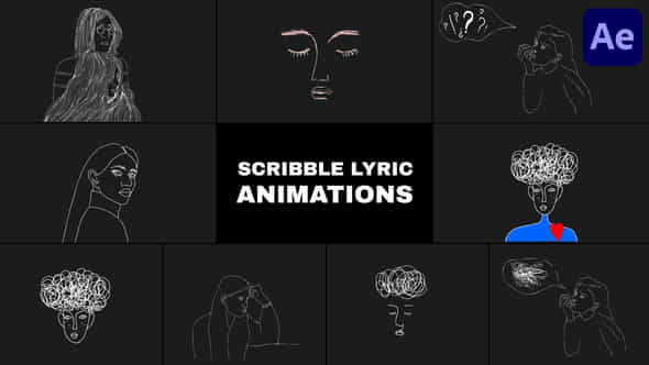 Scribble Lyric Animations For After Effects - VideoHive 57768369