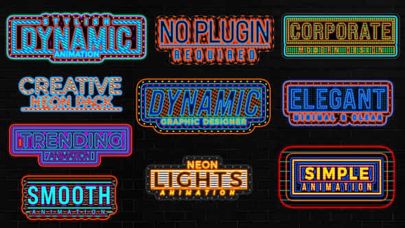 Neon Light Text Pack - VideoHive 50227255