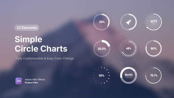 Simple Circle Charts - VideoHive 58726396
