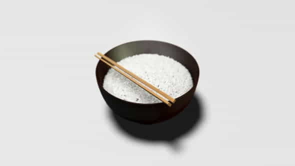 Rice Bowl Clean White Background - VideoHive 25169426