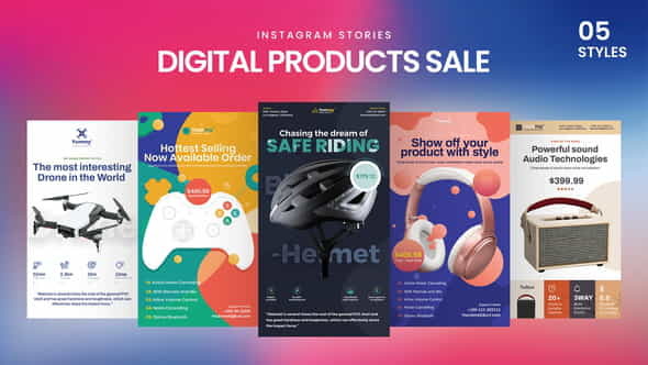 Digital Products Sale Instagram Stories - VideoHive 33624898