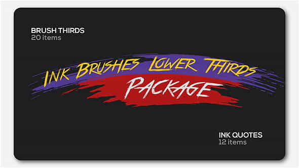 Ink Brushes Lower Thirds Package - VideoHive 19789500