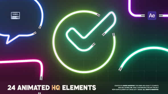 Animated Neon Frames Icons - VideoHive 59174265