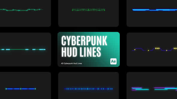 Cyberpunk HUD Lines - VideoHive 43704159