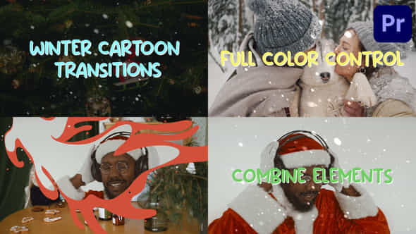 Winter Cartoon Transitions - VideoHive 42061182