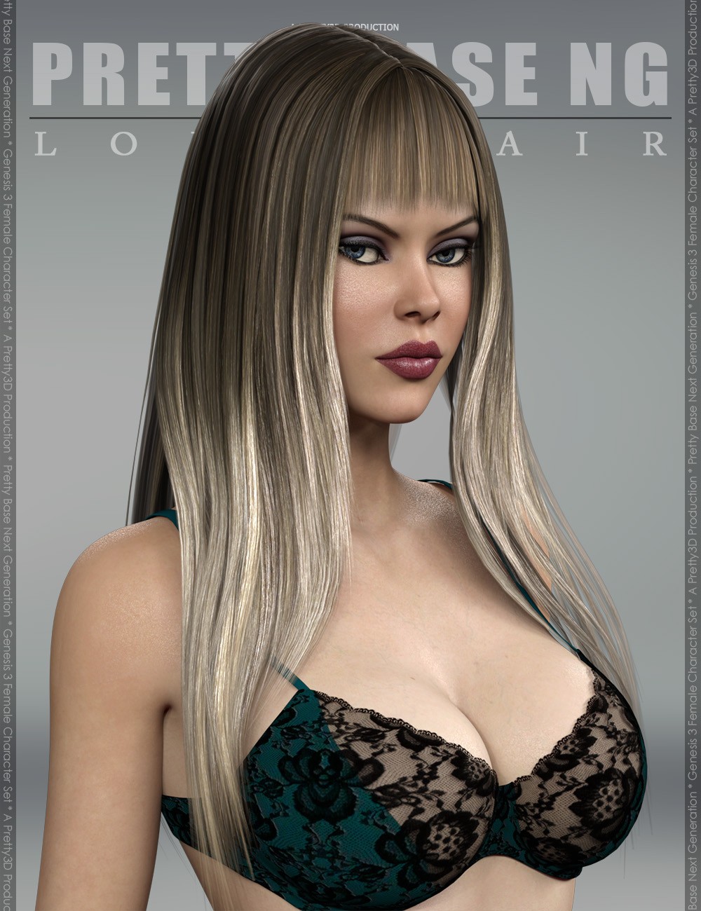 Pretty Base NG Long Hair for Genesis 3 Female(s)