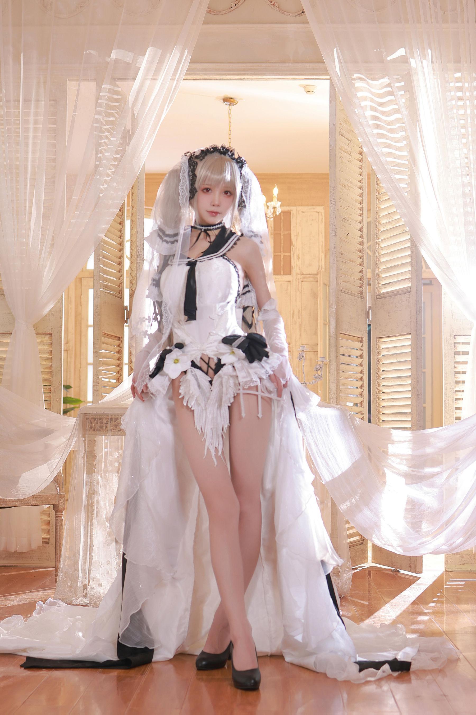 [网红COSER写真] 水淼aqua – 碧蓝航线 可畏 婚纱(18)