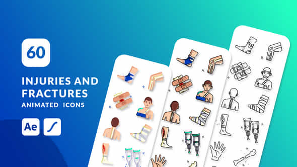 Injuries And Fractures Animated Icons After Effects - VideoHive 48745471