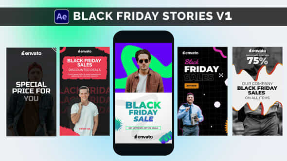 Black Friday Sales Stories Typography - VideoHive 54858609